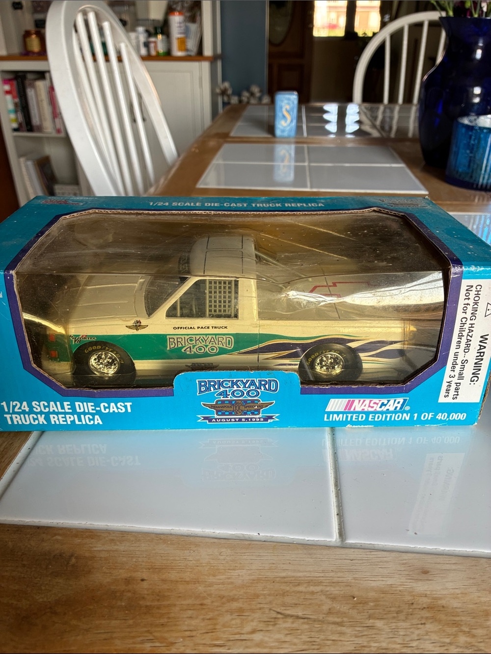 Nascar Brickyard 400 Die-Cast Truck Replica in Teal, White, Gold